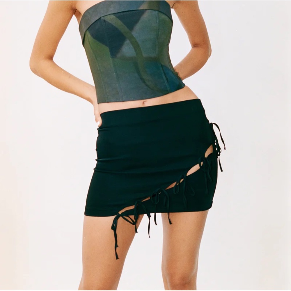 With Jean-Valentina Mini Skirt | Black